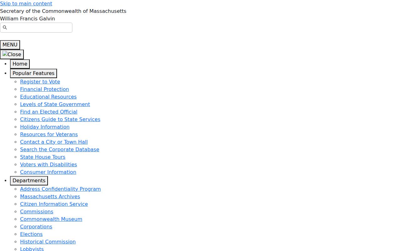 Massachusetts public records request guidance page used for Hampshire County warrant record requests